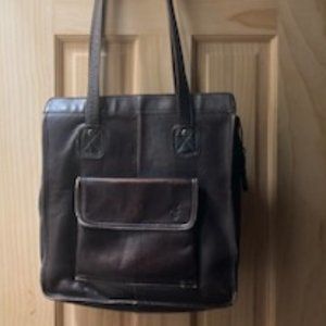 Frye brown leather cool vintage tote work bag